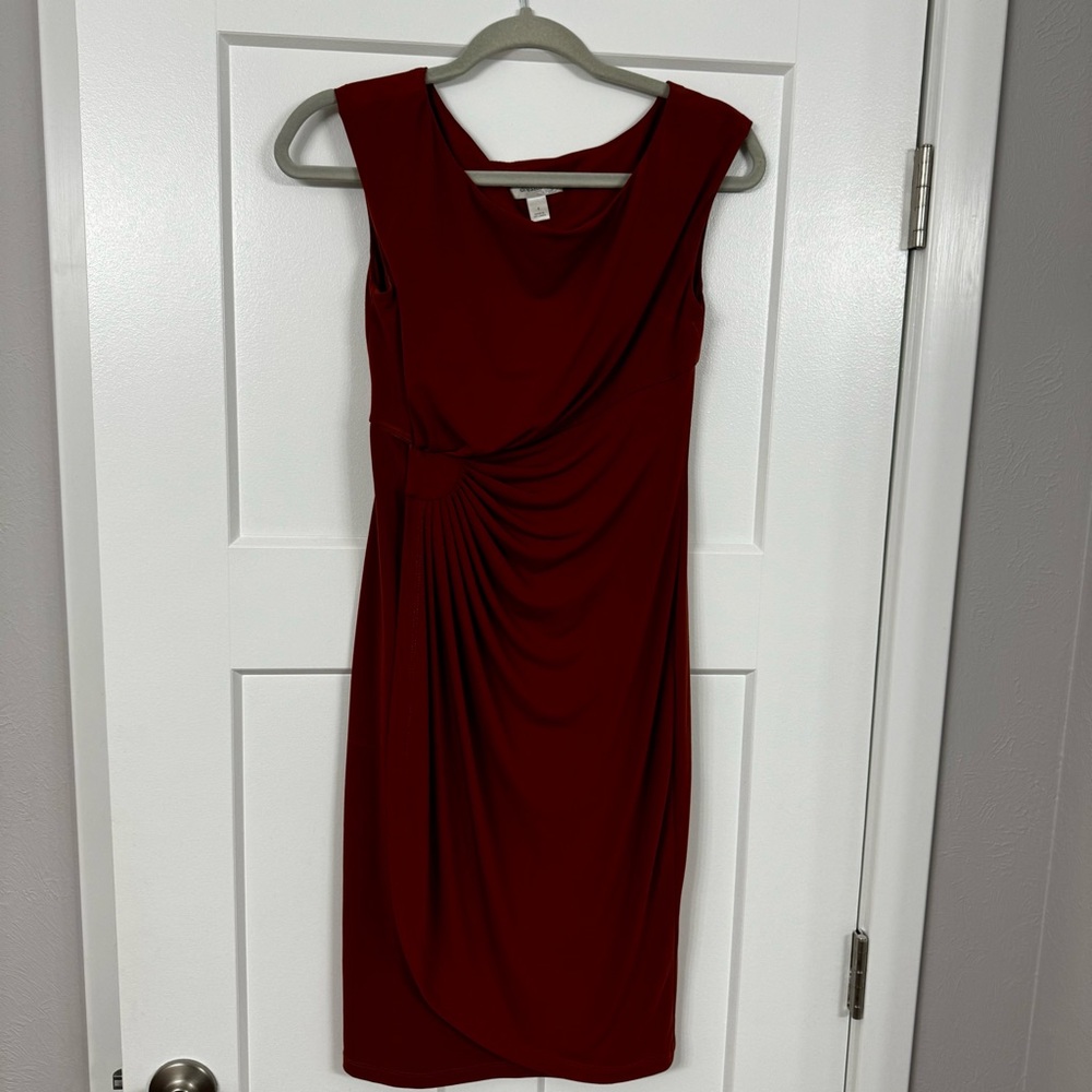 Elegant Burnt Orange Sleeveless Dress